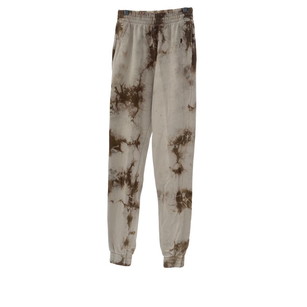 Frankie's Bikinis Jogger Sweatpants Aiden Women XS Brown Cream‎ Oversize Tie Dye
